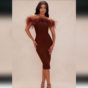 Premium Feather Bandage Fashion Nova Dress